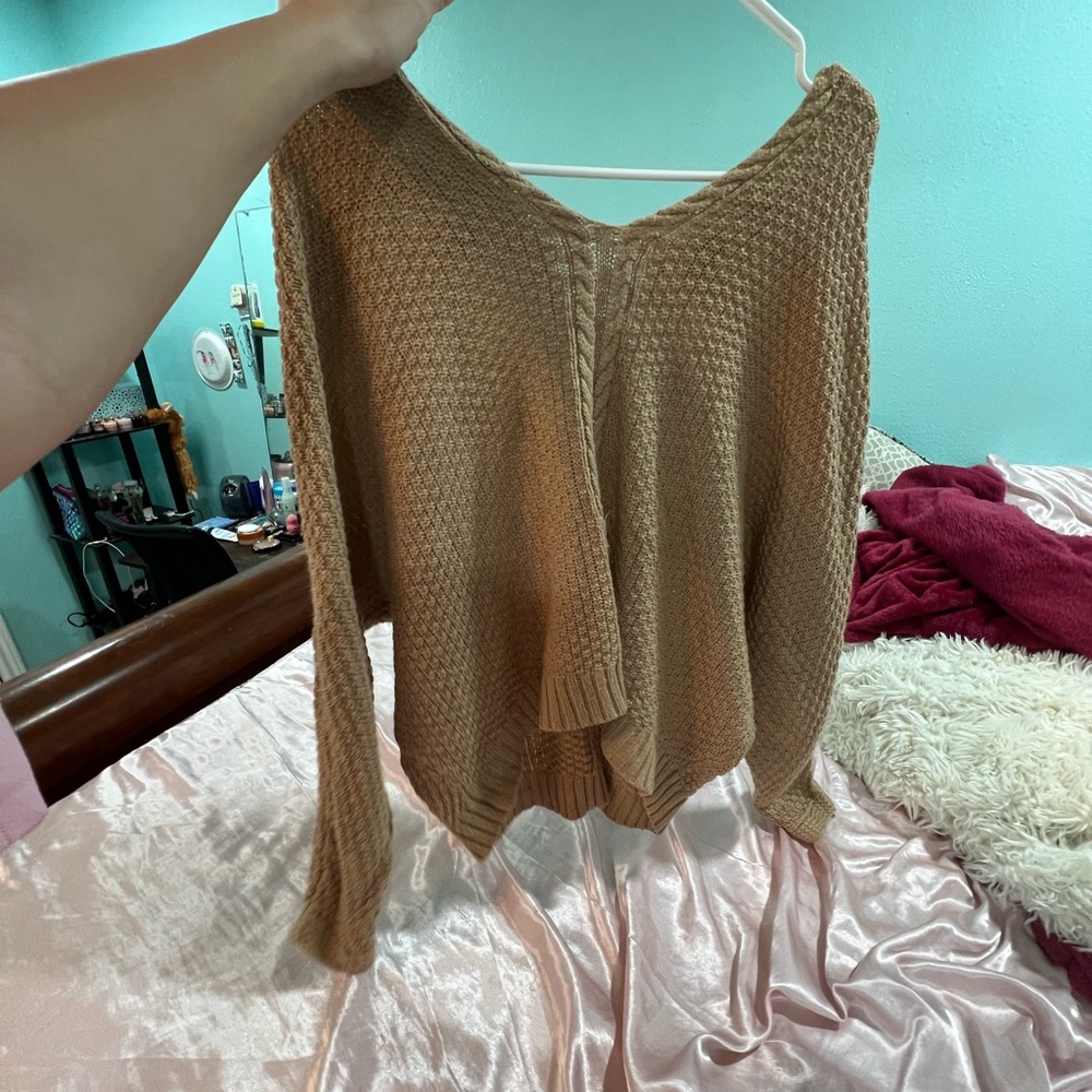 Off the shoulder light sweater